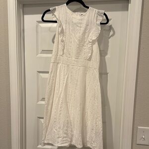 Elegant White Eyelet Dress